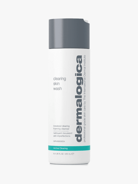 Dermalogica Acne Clearing Skin Wash in branded component on a light gray background