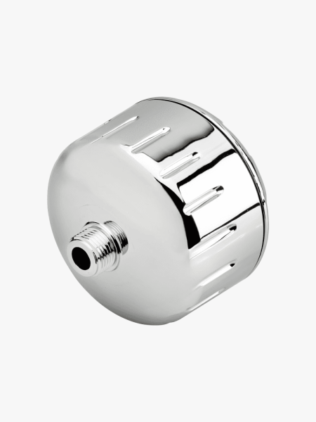 Sprite Slim-Line Shower Head Filter in branded component on a light gray background